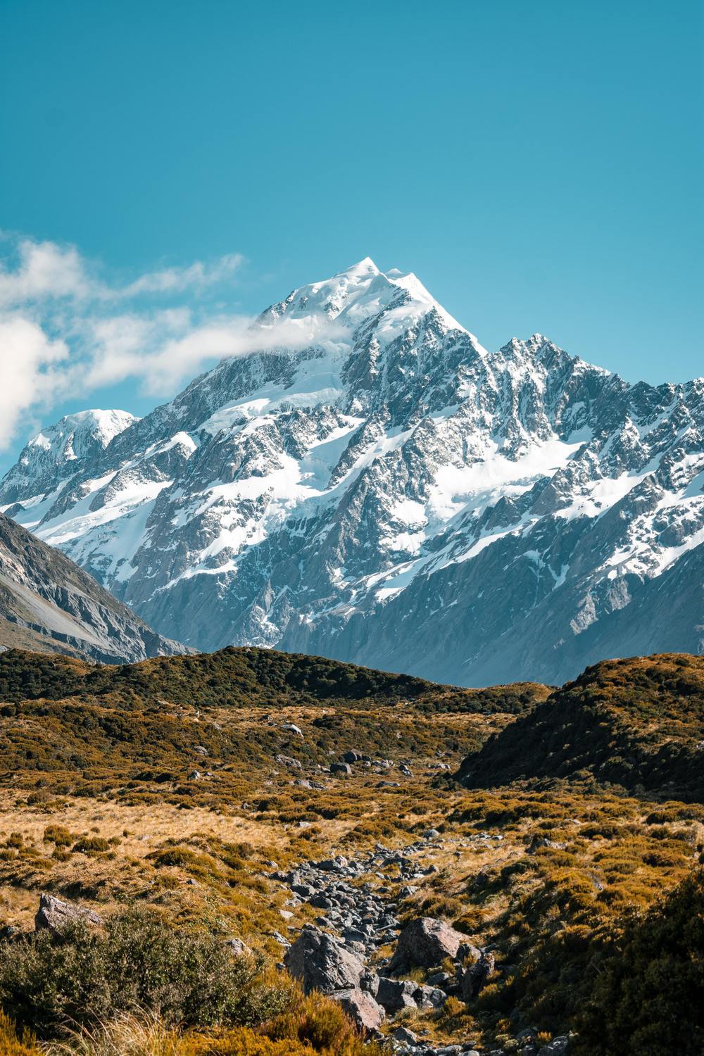 Montagne enneigé en Nouvelle-Zélande